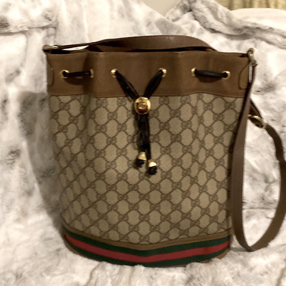 Vintage Brown and Tan Gucci Bag